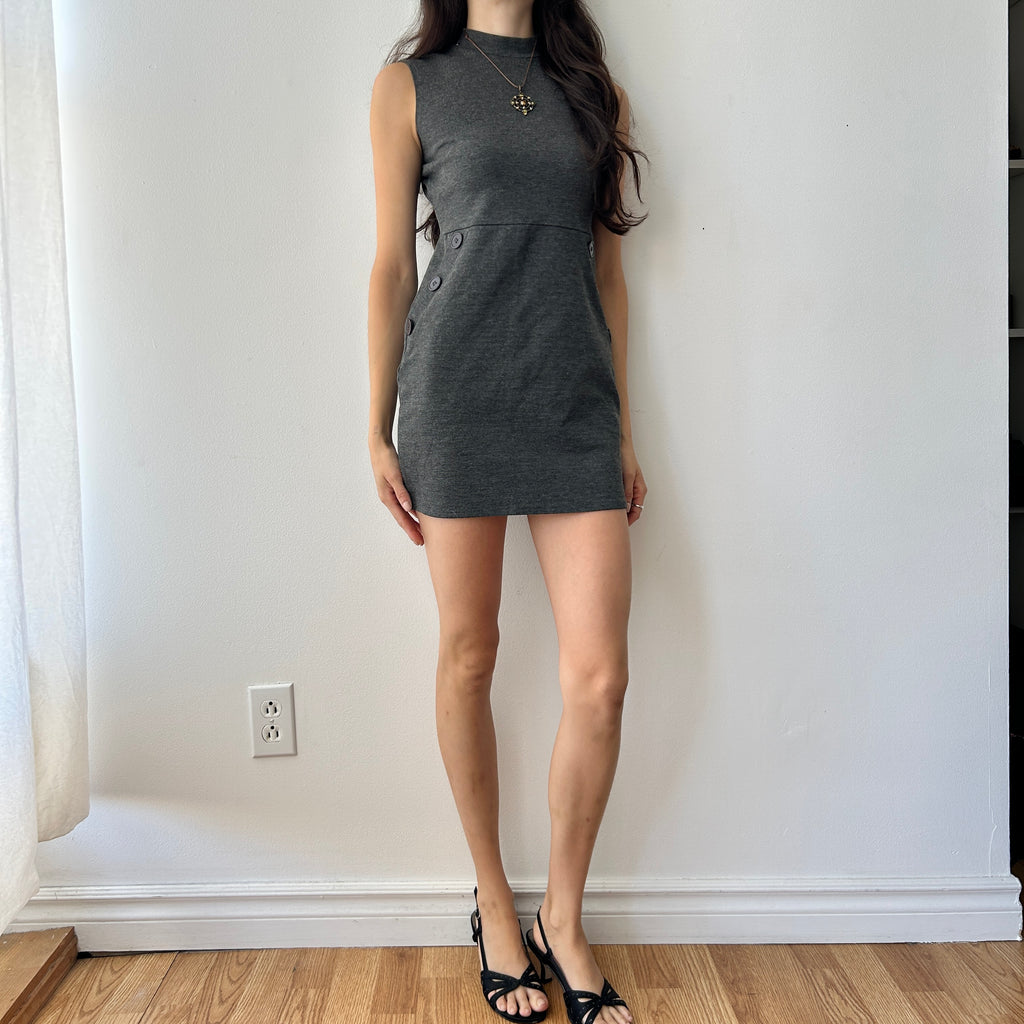 2000s button detail mini dress by rebel sugar