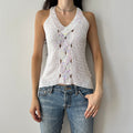 2000s knit iridescent sequin tank