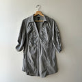 Y2K button up blouse with ruching by Colori