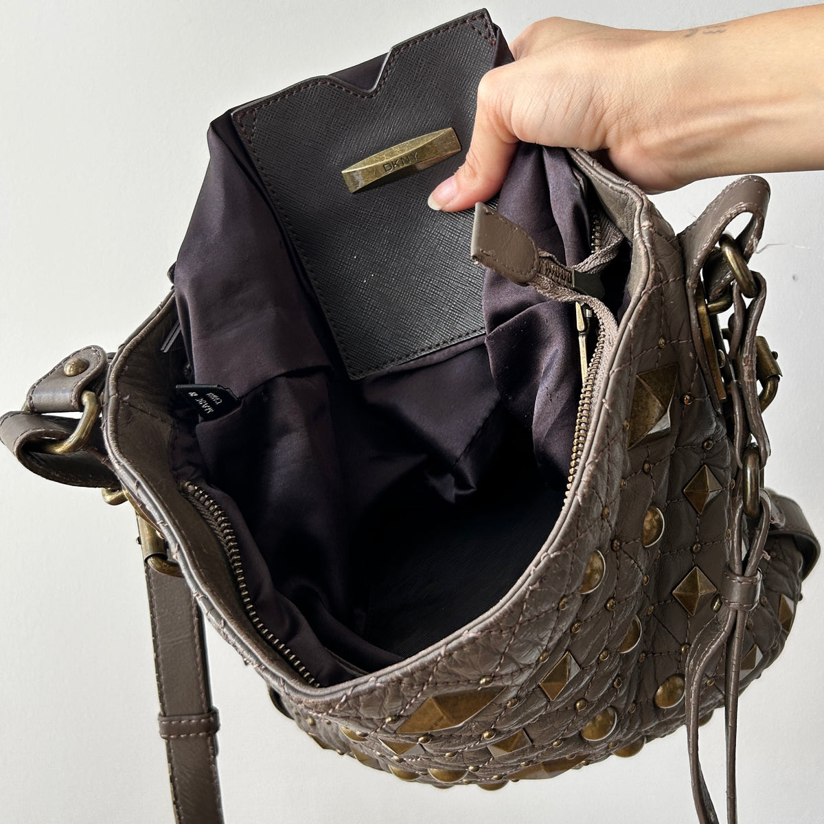 2010s studded crossbody bag by DKNY