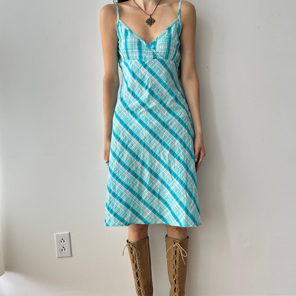 2010s plaid midi dress by mim