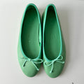 2000s mint green leather ballet flats