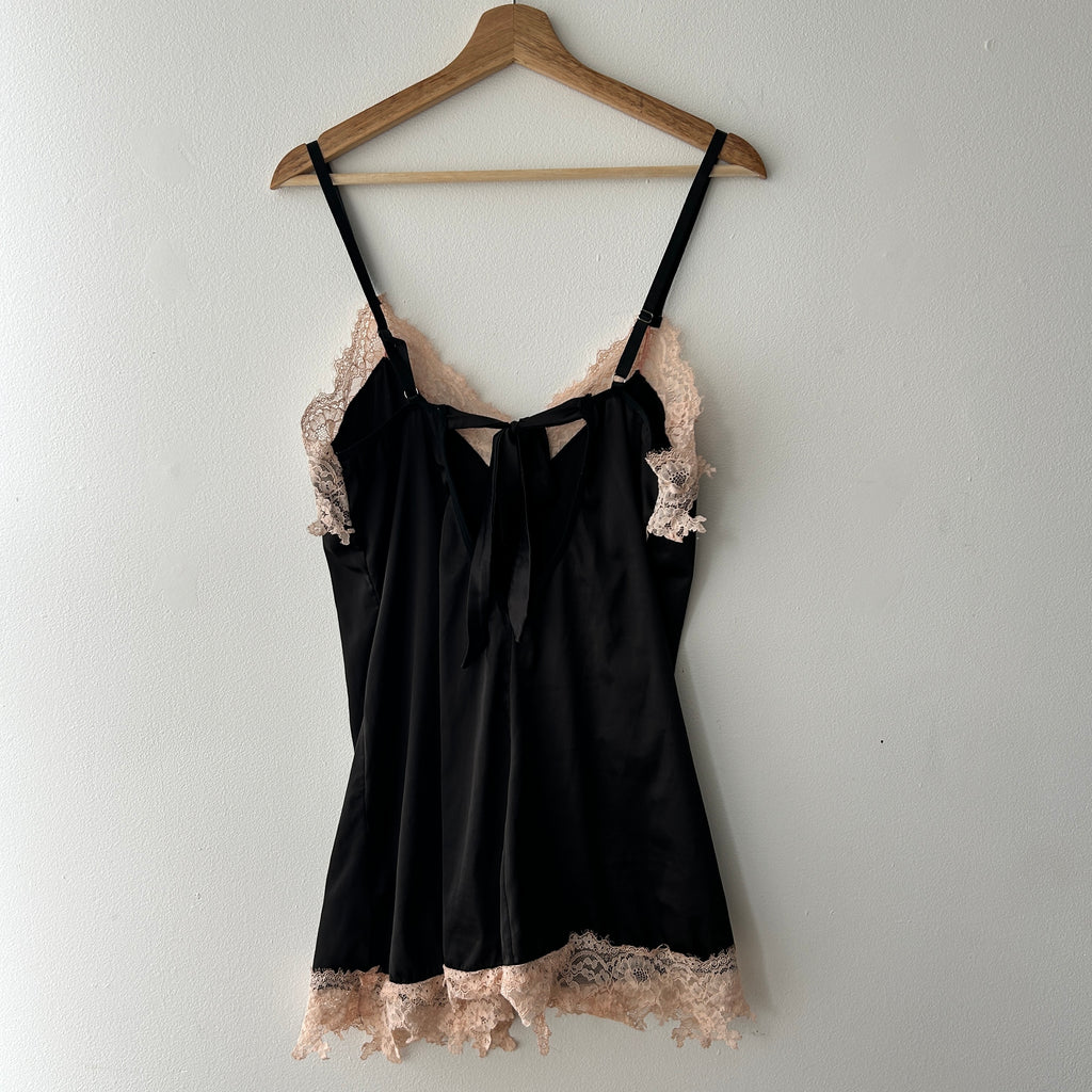 Coquette lace slip mini dress
