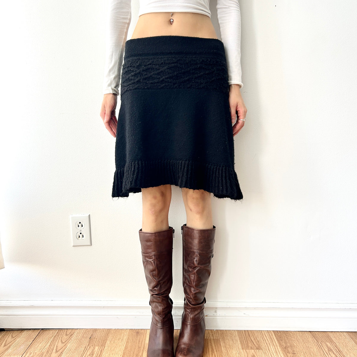 vintage wool/mohair cable knit skirt by Telluride
