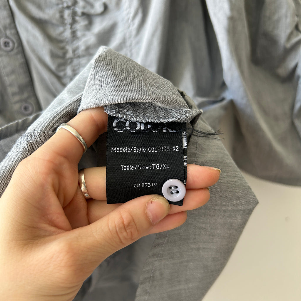 Y2K button up blouse with ruching by Colori