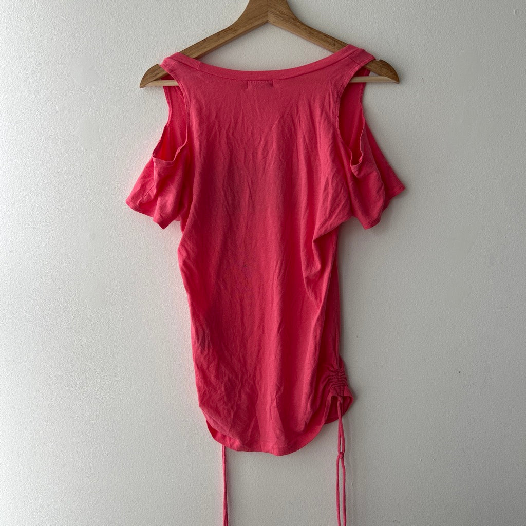 Y2K pink open shoulder top by Guess