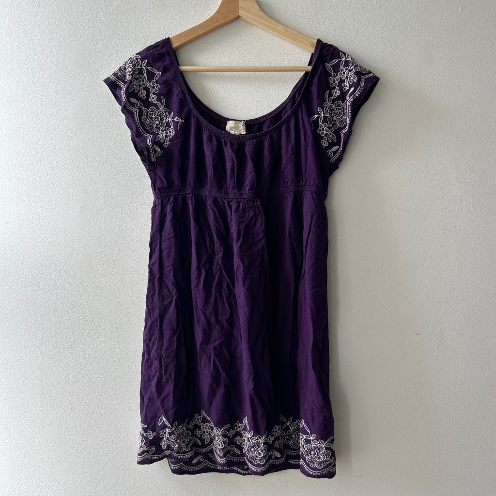 2000s embroidered babydoll dress