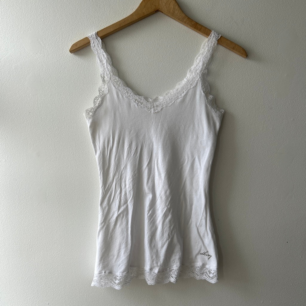 2000s lace trim tank top by DKNY