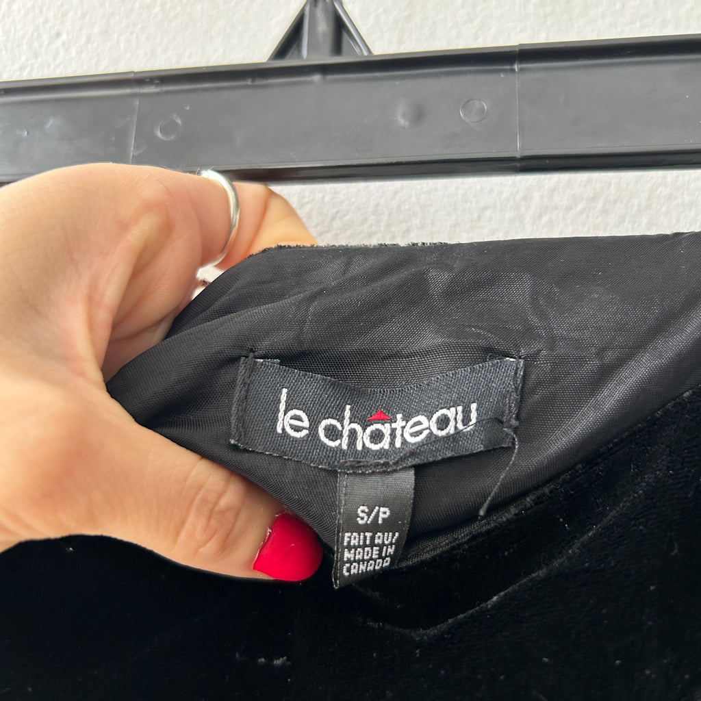 90s silk applique skirt by le chateau