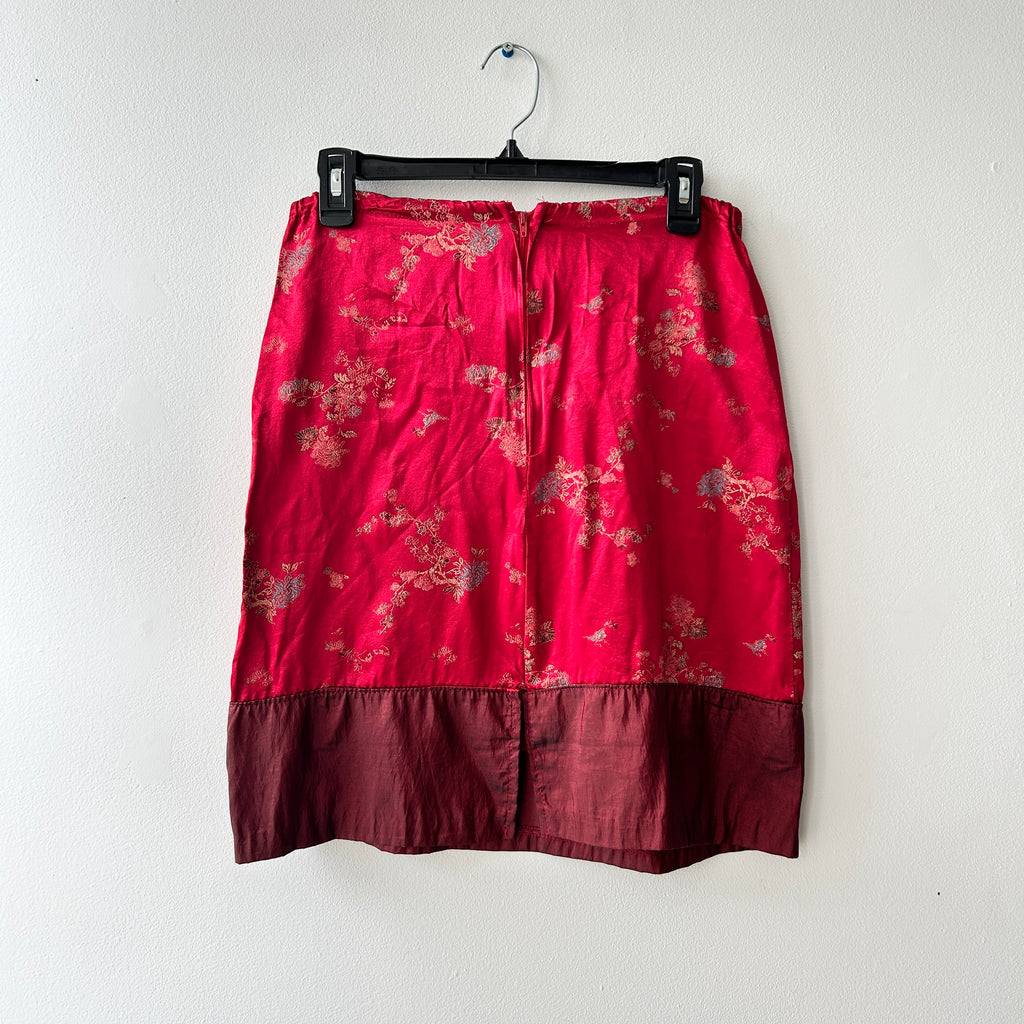 2000s satin midi skirt with drawstring waist