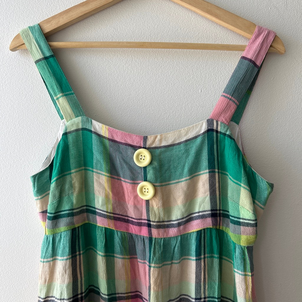 Twee plaid blouse with buttons by loft