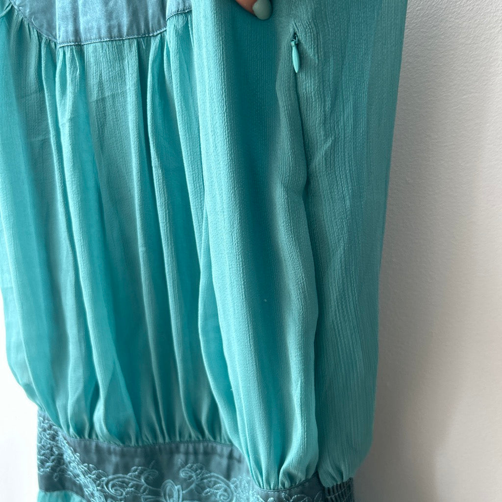 2010s teal drop waist dress by i'mod