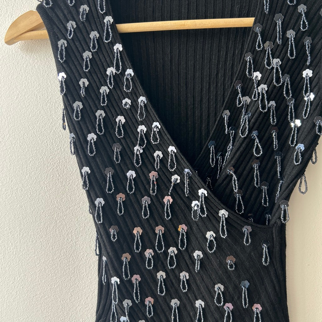 2000s beaded knit top