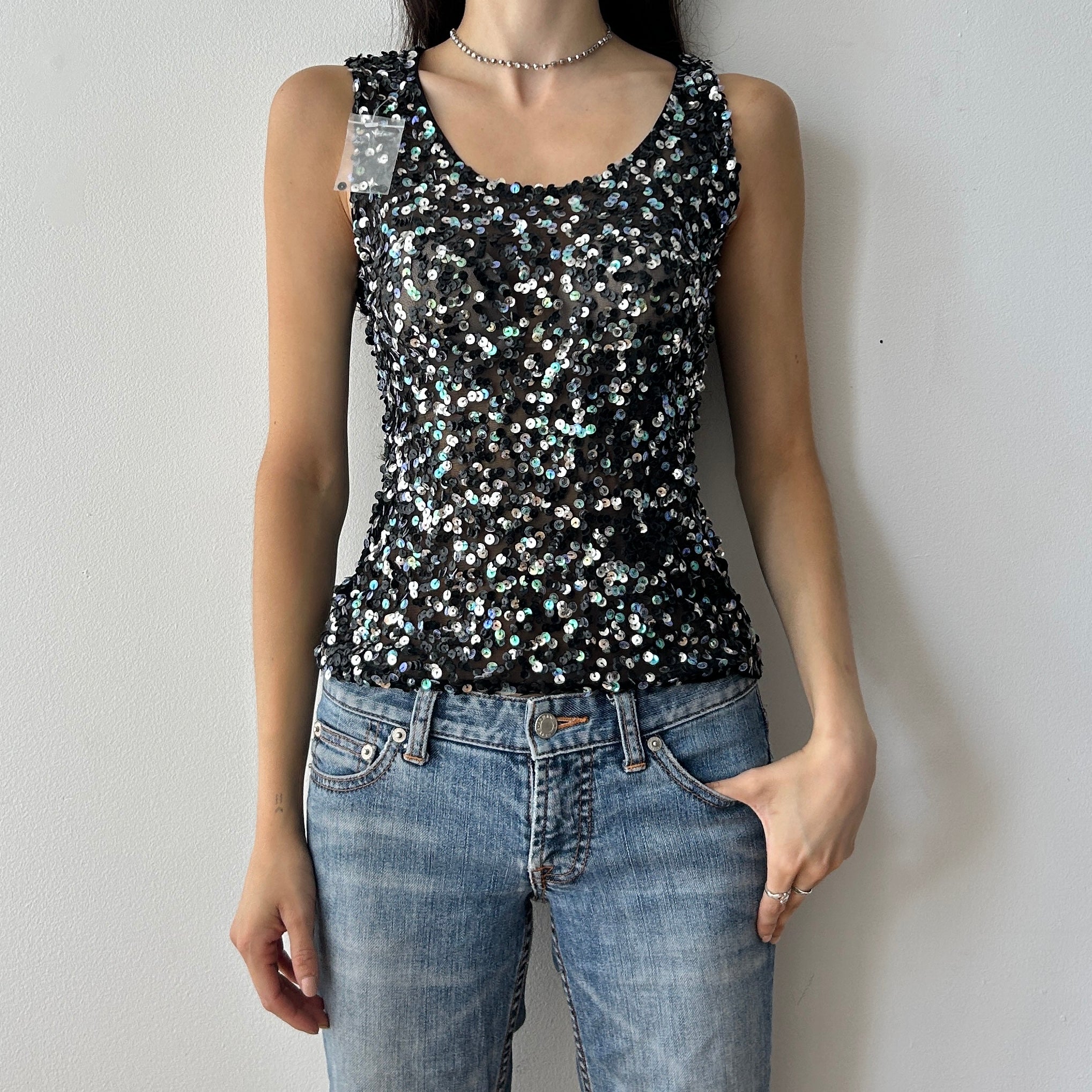 2000s sequin tank