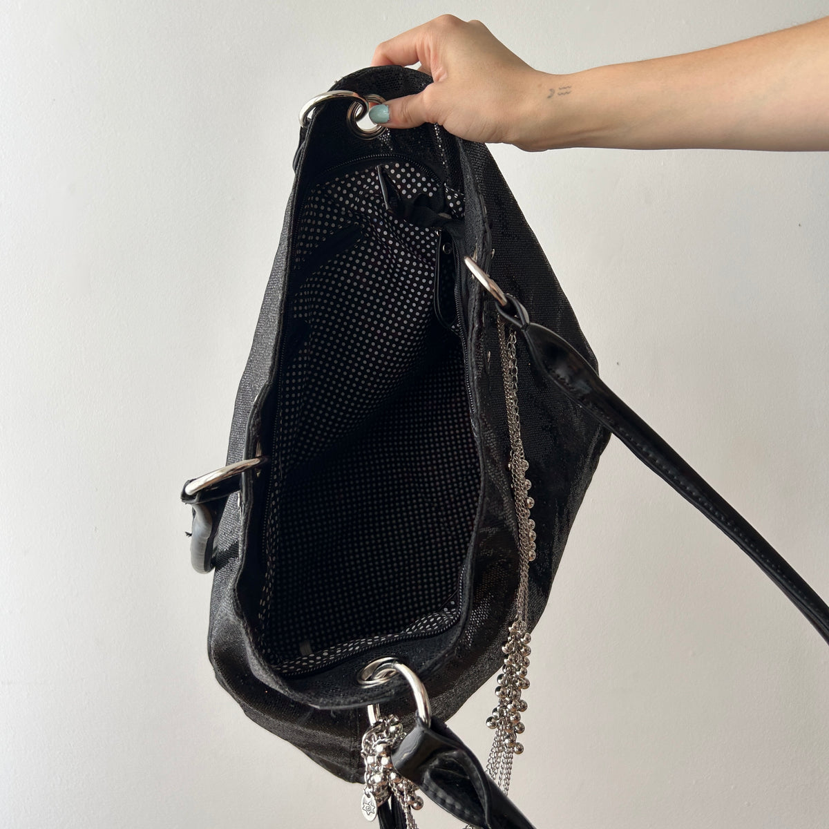 2010s glitter tote shoulder bag