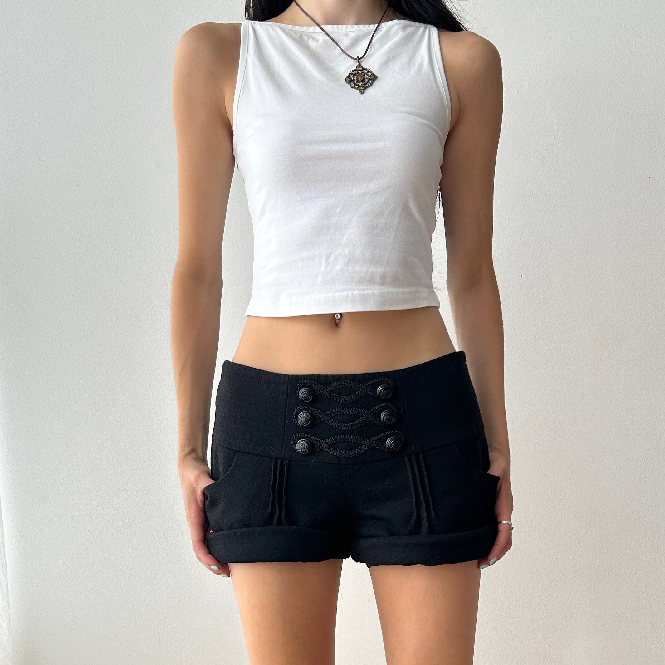 2000s military style shorts by Promod