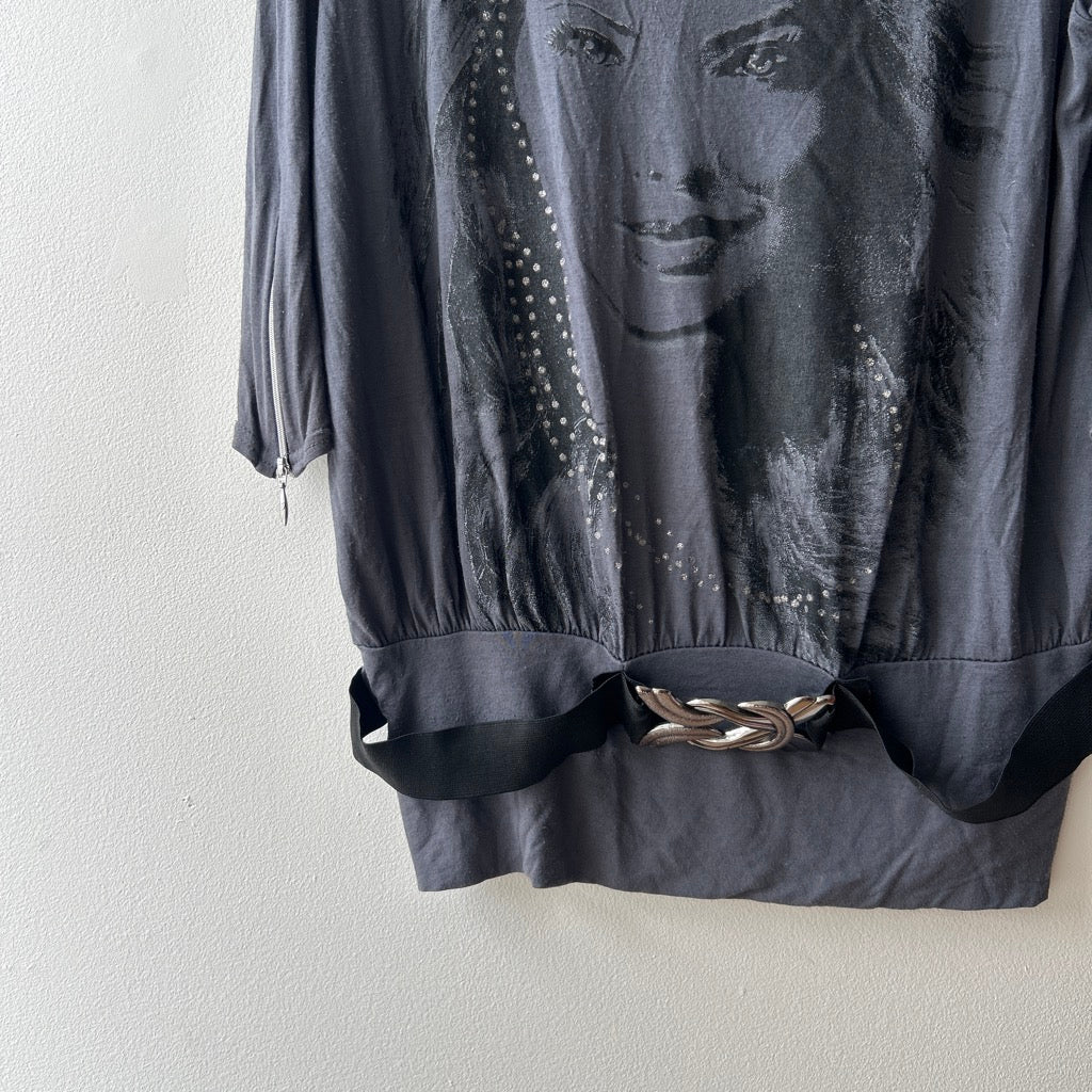 2010s dress top with belt by mim