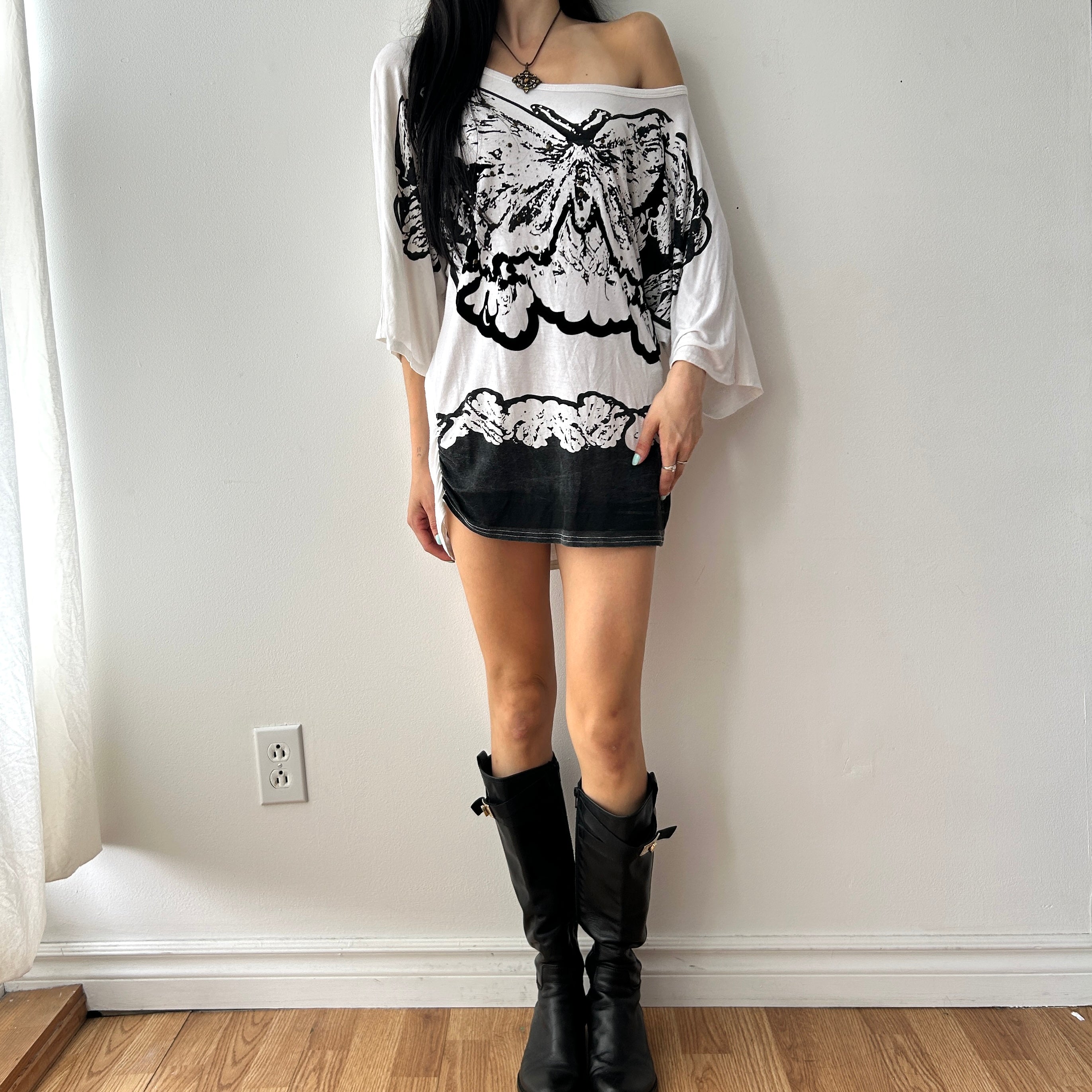 2010s slouchy batwing dress top by voyelles