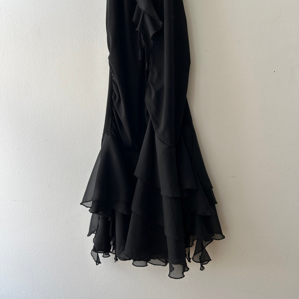 Y2K ruffle halter neck dress by Plastic