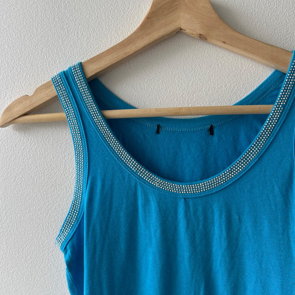 2000s bedazzle trim tank top