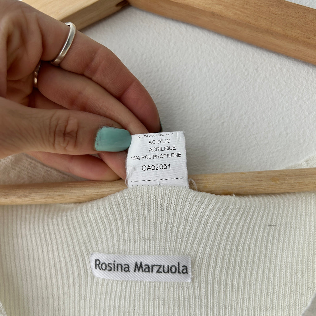 Coquette white knit top by Rosina Marzuola