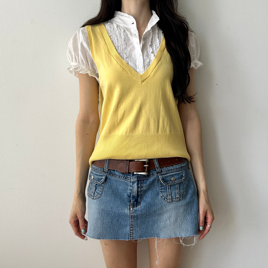 Twee silk ruffle blouse vest combo by I.N.C.