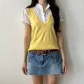 Twee silk ruffle blouse vest combo by I.N.C.