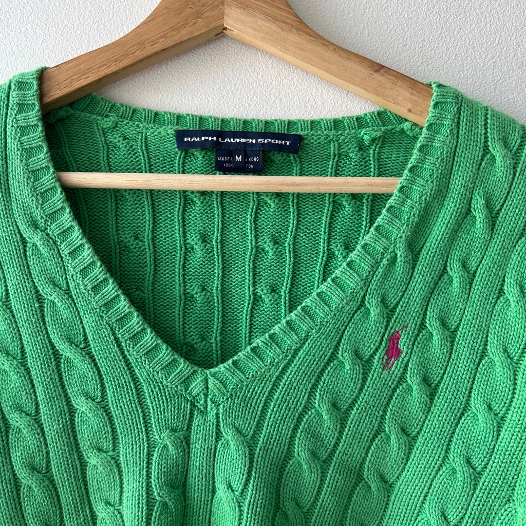 Vintage polo cable knit sweater