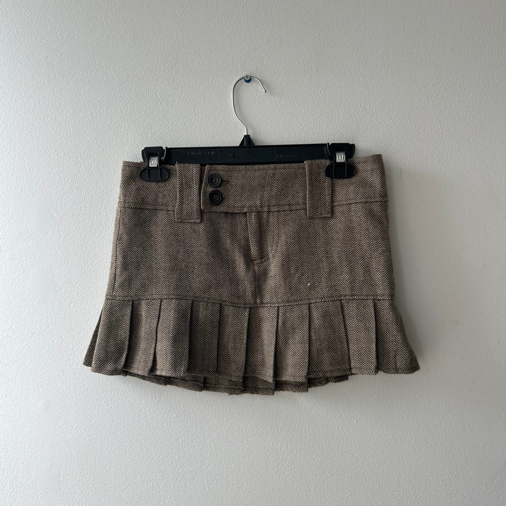 2000s wool blend pleated mini skirt by garage