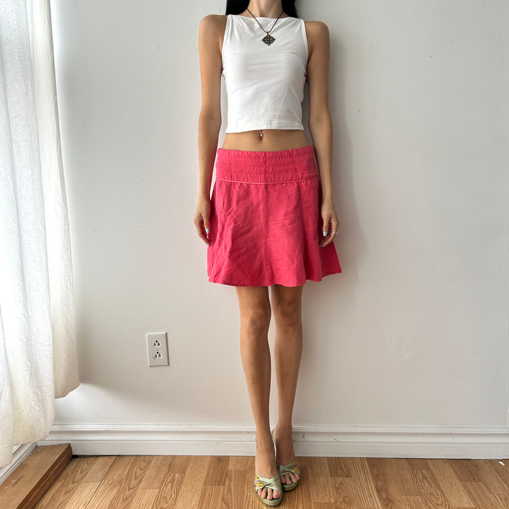 2000s pink mini skirt by camaieu