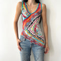 2000s asymmetrical mesh top by save the queen