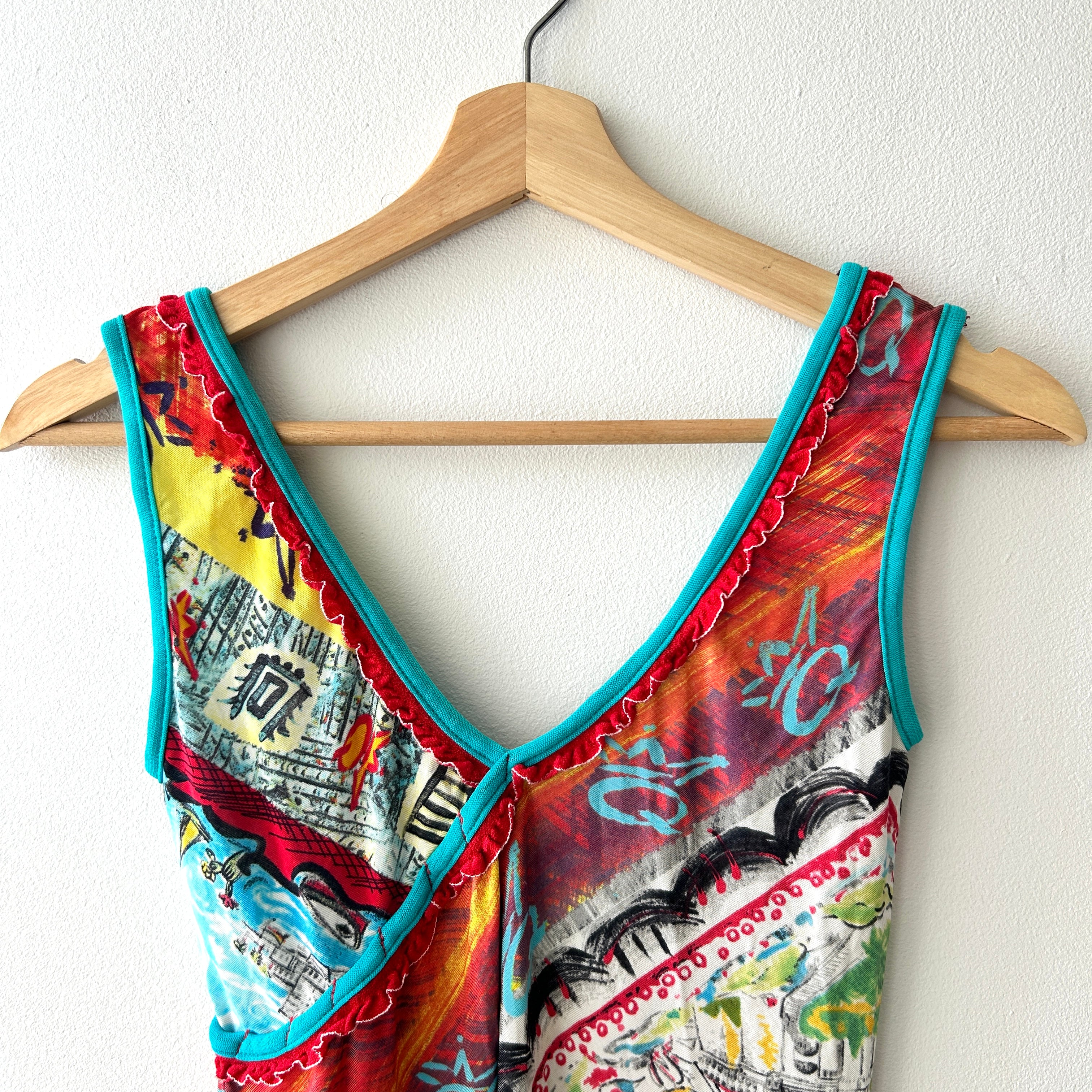 2000s asymmetrical mesh top by save the queen