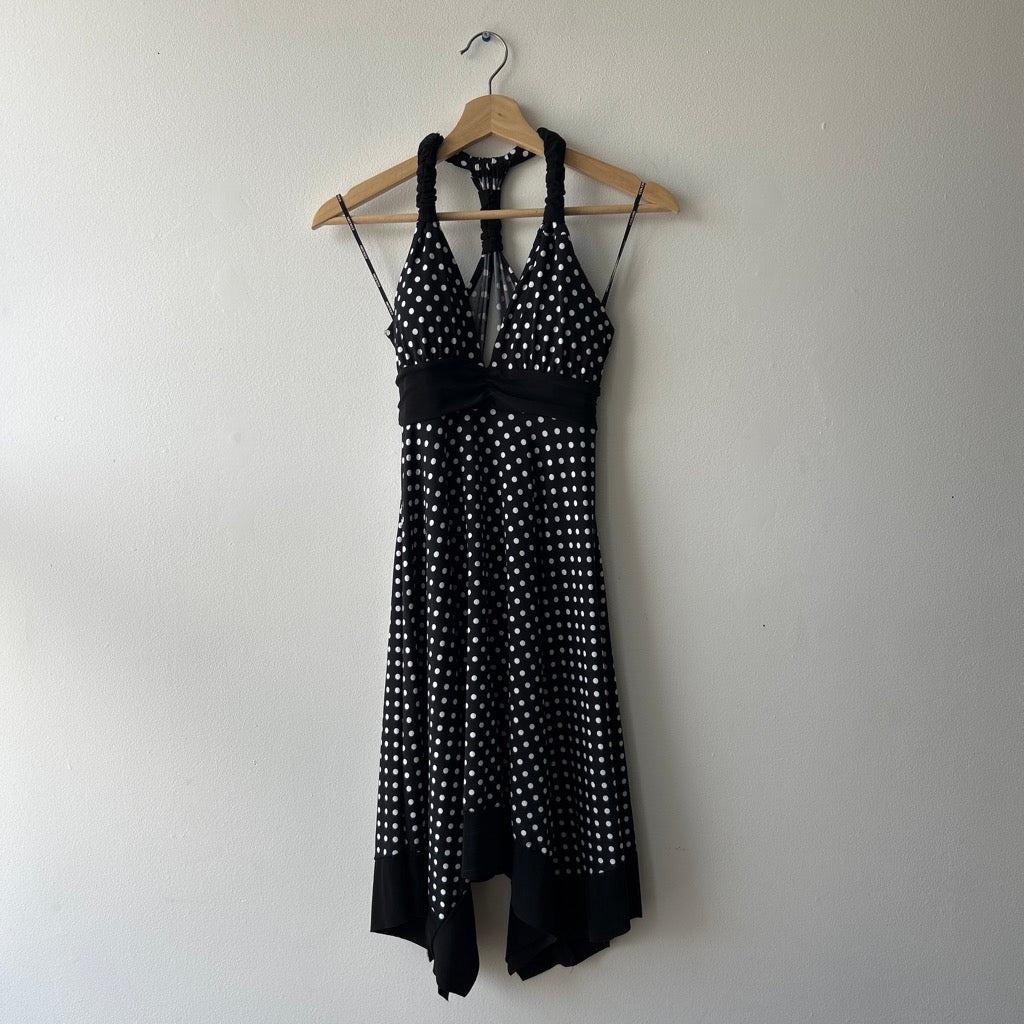 Y2K polka dot halter neck midi dress by Colori