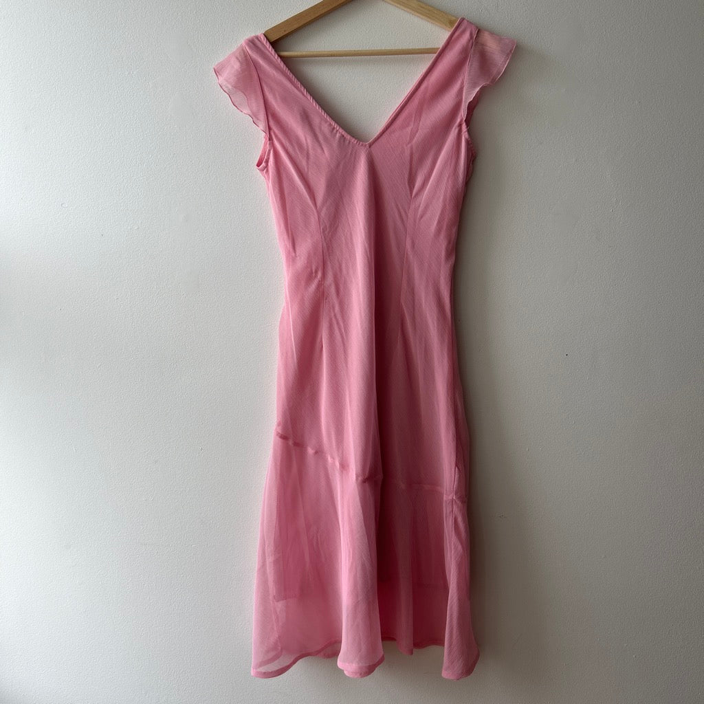 2000s sequin detail pink dress