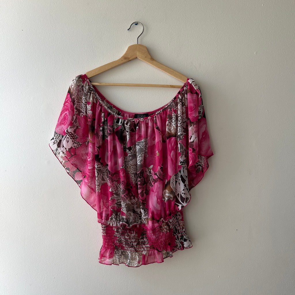 Boho batwing off the shoulder top