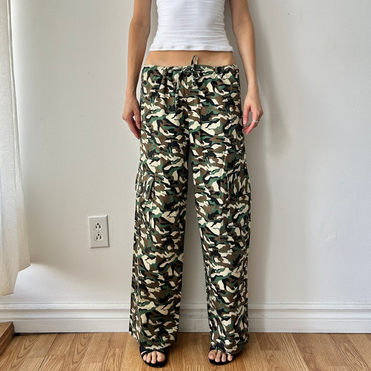 2000s camo wide leg pants