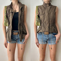 Y2K green cargo zip up vest top by Ardene