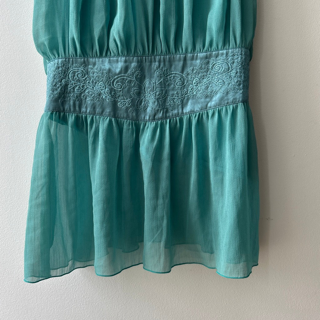 2010s teal drop waist dress by i'mod