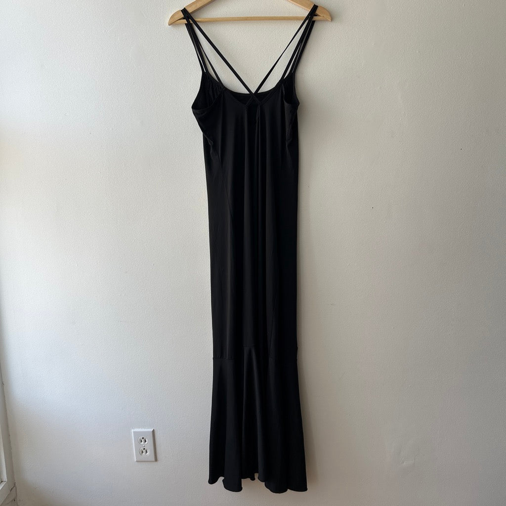 90s maxi dress with floral bead appliqué