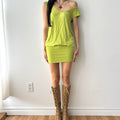 2010s lime green drop waist dress by 3suisses
