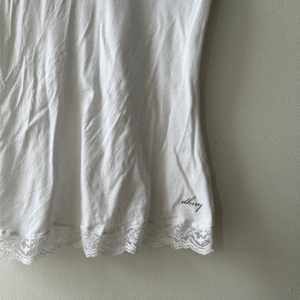 2000s lace trim tank top by DKNY