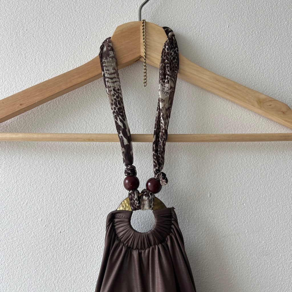2000s halter neck brown top by No excuse