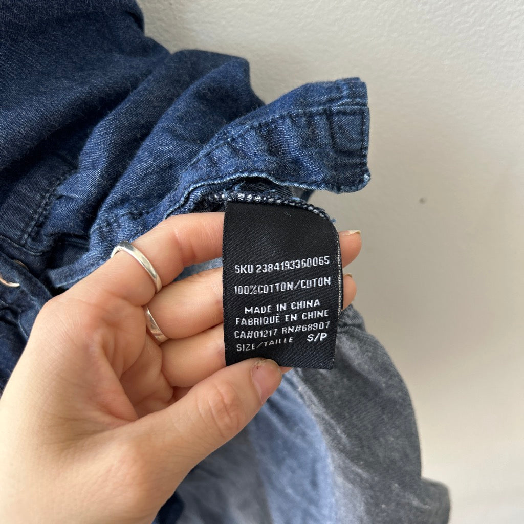 Y2K Denim halter dress by le chateau