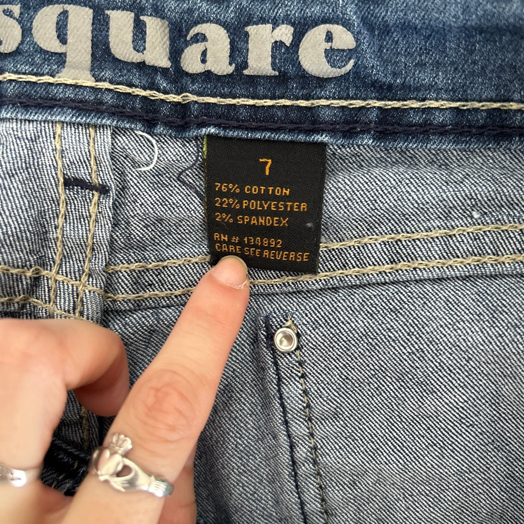 Indie sleaze bedazzled mini denim shorts