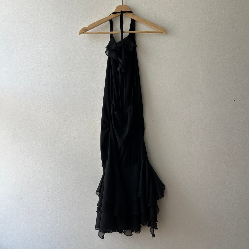 Y2K ruffle halter neck dress by Plastic