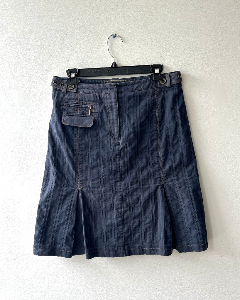 Y2K denim skirt with pleats by Marie Claire