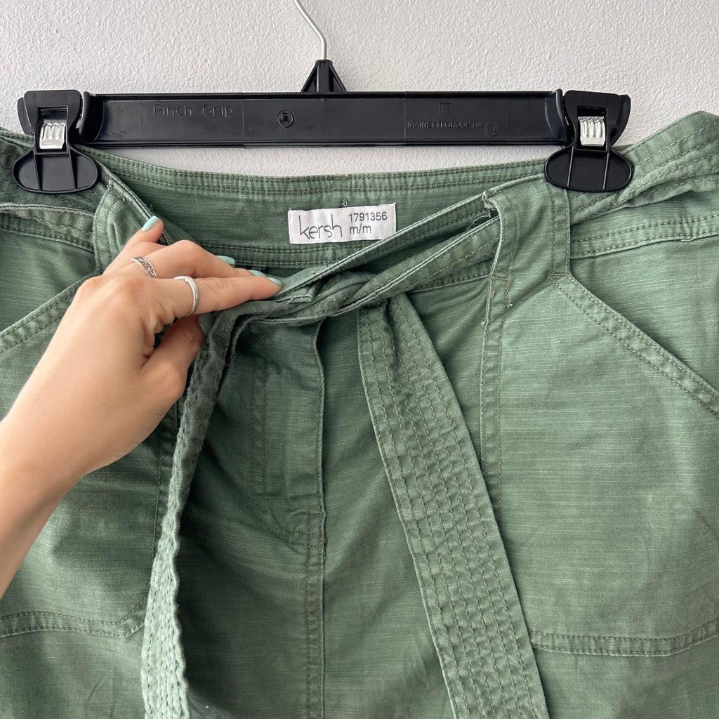 Y2K cargo utility belted midi skirt by Kersh