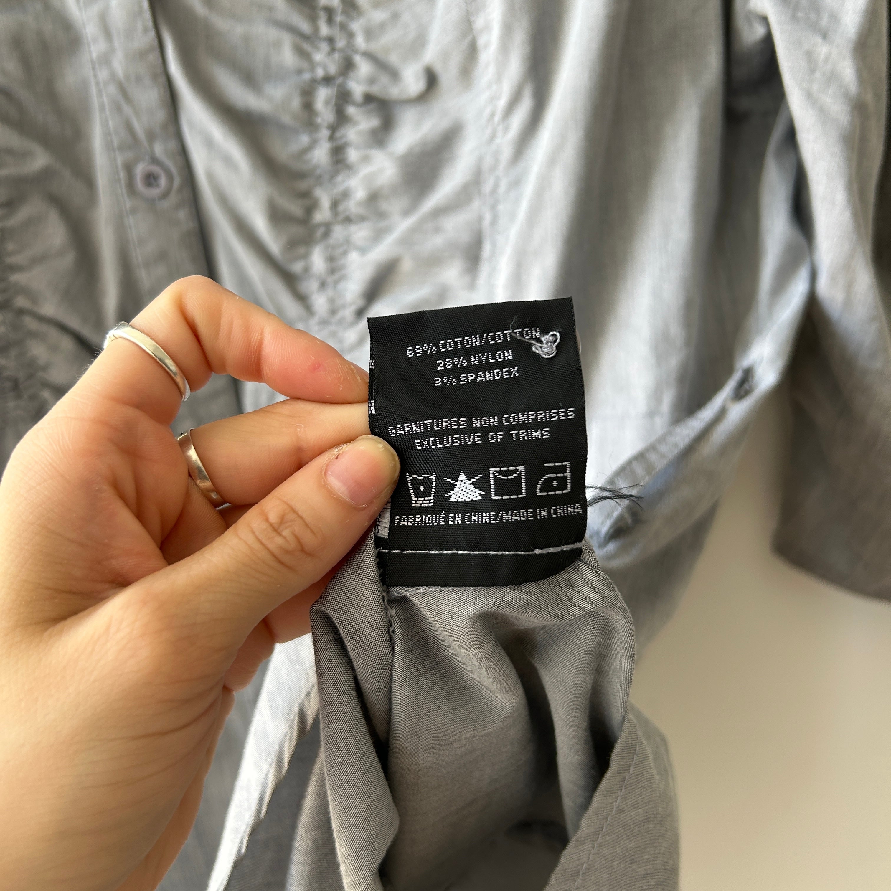 Y2K button up blouse with ruching by Colori