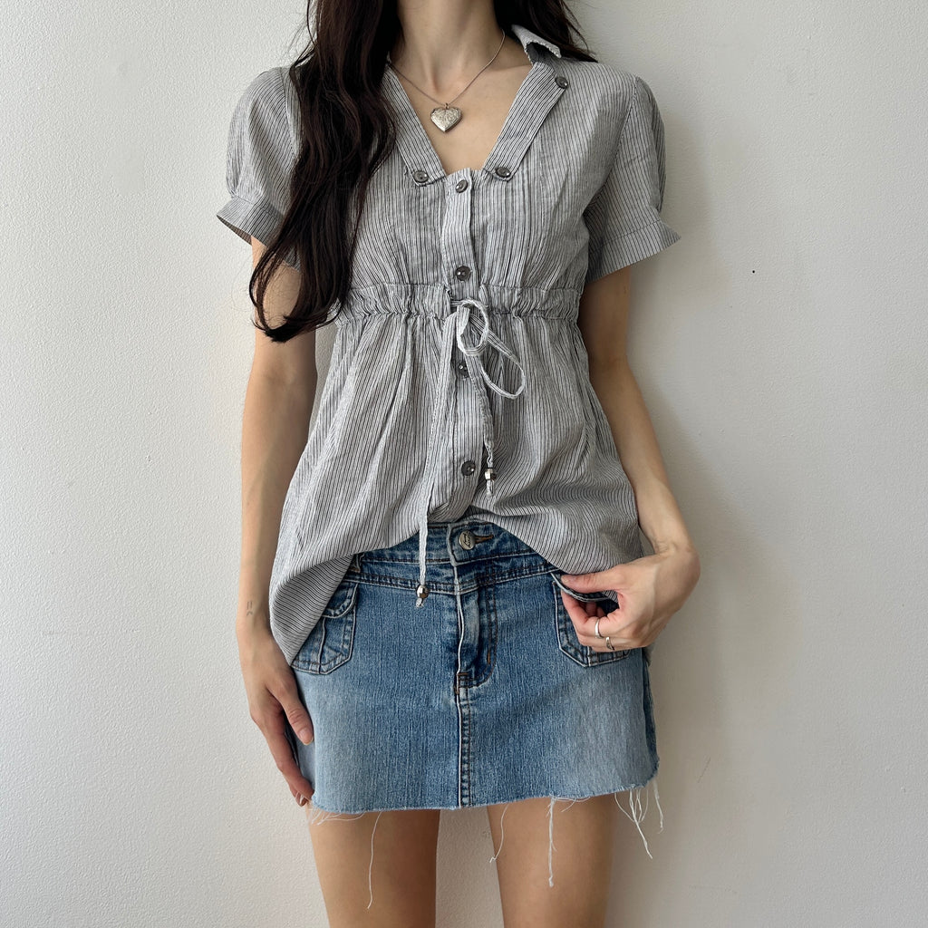 Y2k striped button up top by soul rebel