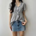 Y2k striped button up top by soul rebel